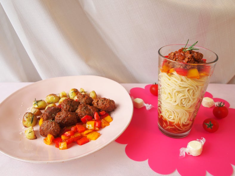 「スピード☆ミートボール　→　ラグースパゲッティー」