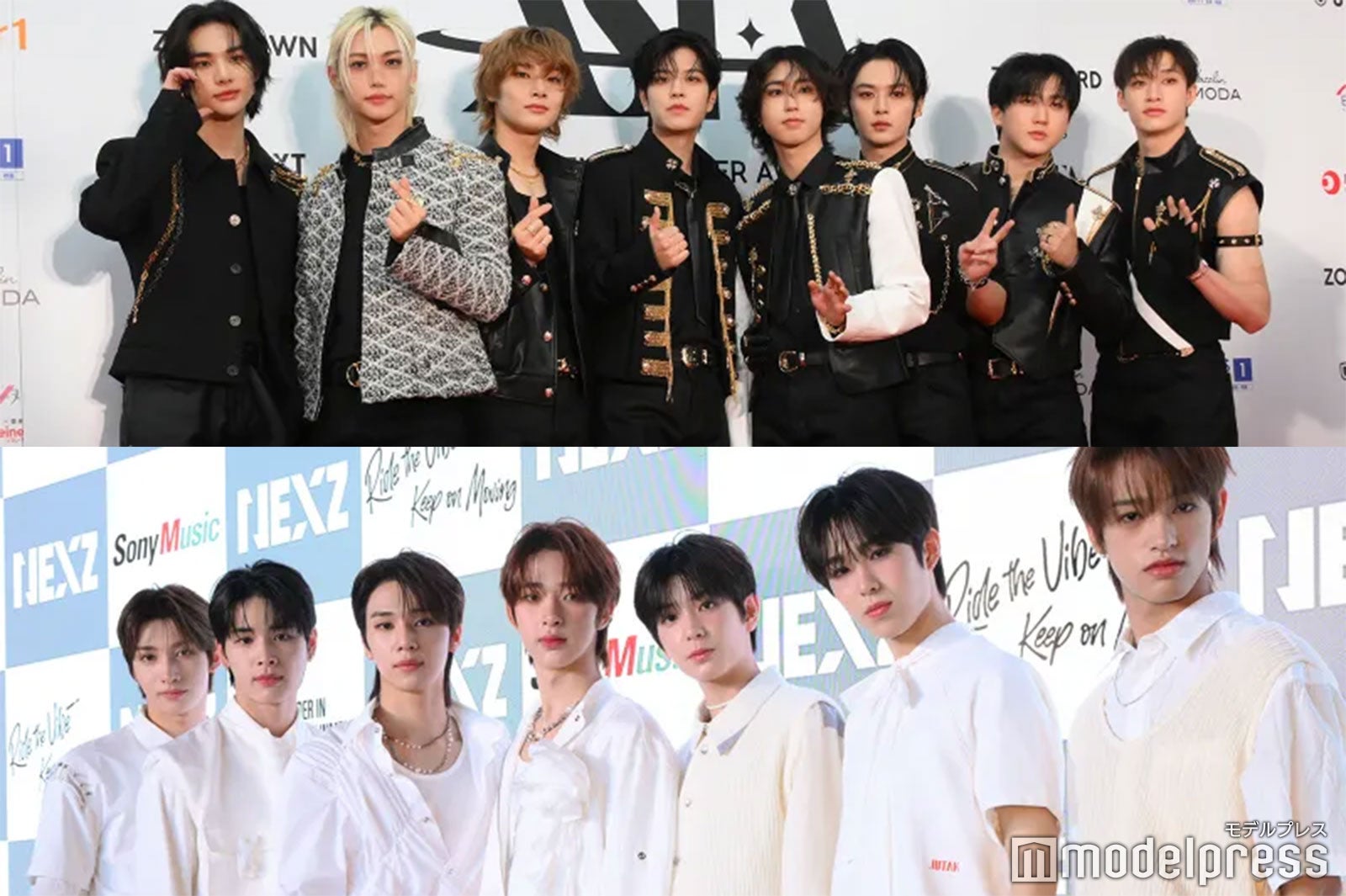 Stray Kids＆NEXZの集合ショット、ハンがヒュイに肩組みでファン歓喜「成功したオタク」「顔似てる」の声