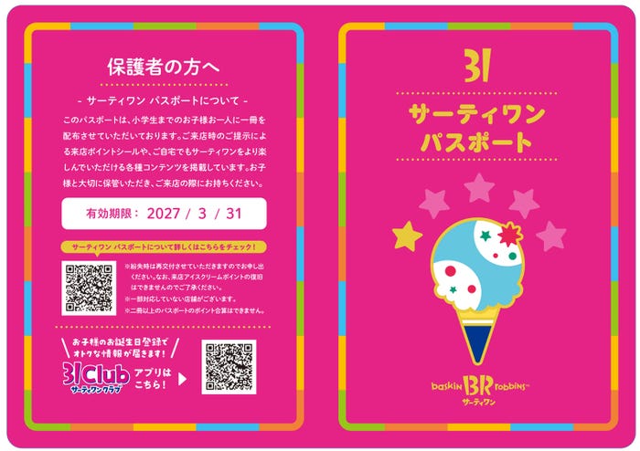 サーティワン パスポート(提供写真)