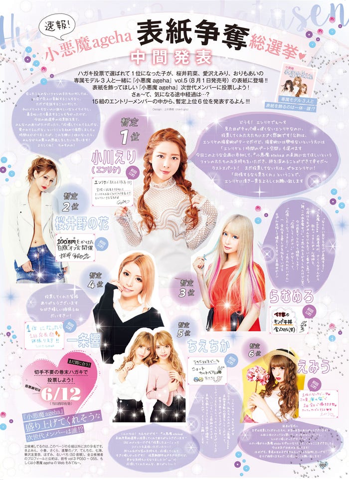 「小悪魔ageha 表紙争奪総選挙」中間発表(提供写真)