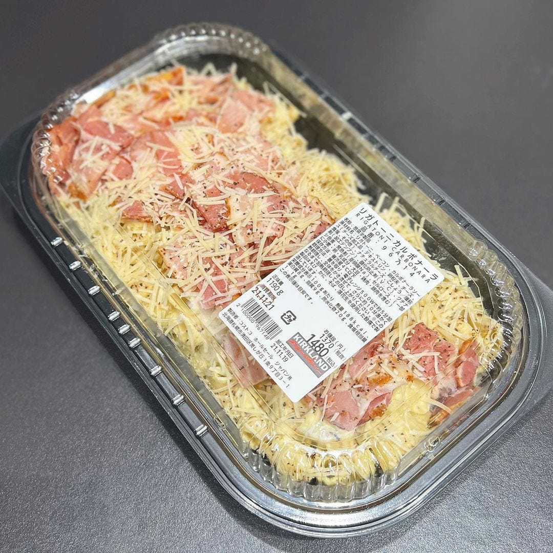 コストコのリガトーニカルボナーラ