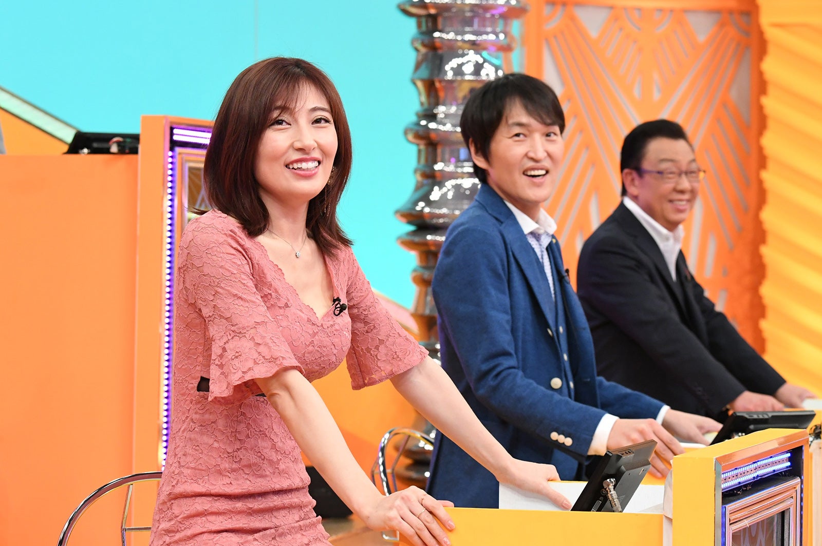 （左から）熊田曜子、千原ジュニア、梅沢富美男 （C）ABCテレビ
