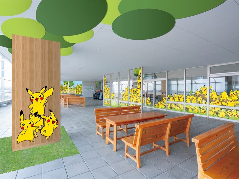 見学者デッキ「ピカチュウのさとやま」（C）Pokemon. （C）Nintendo/Creatures Inc. /GAME FREAK inc. ポケットモンスター・ポケモン・Pokémonは任天堂・クリーチャーズ・ゲームフリークの商標です。