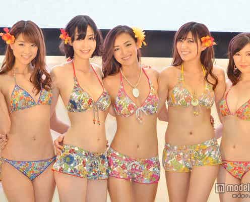 斎藤夏美ら5人の冠美女がSEXYビキニで集結 「三愛水着ファッションショー」4年ぶりに復活