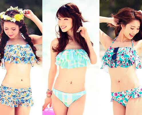 小胸悩みを解消!胸元フリルビキニでモテ確定