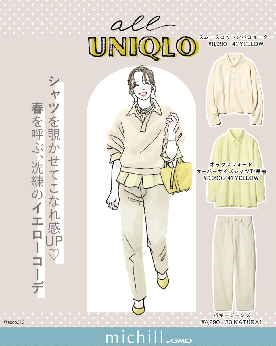 ALLユニクロイエローコーデ