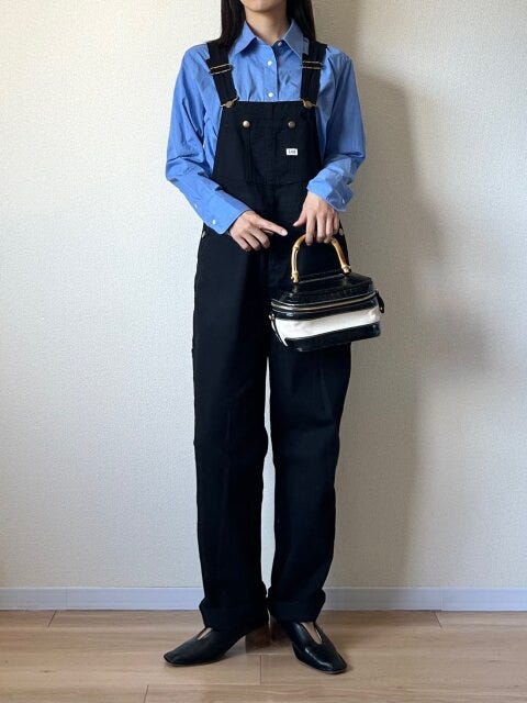 ユニクロ　コットンシャツ　コーデ　カジュアル