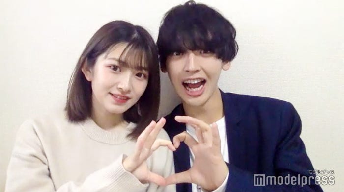 結婚時のリモートインタビューより/青木菜花、梶田冬磨さん(C)モデルプレス