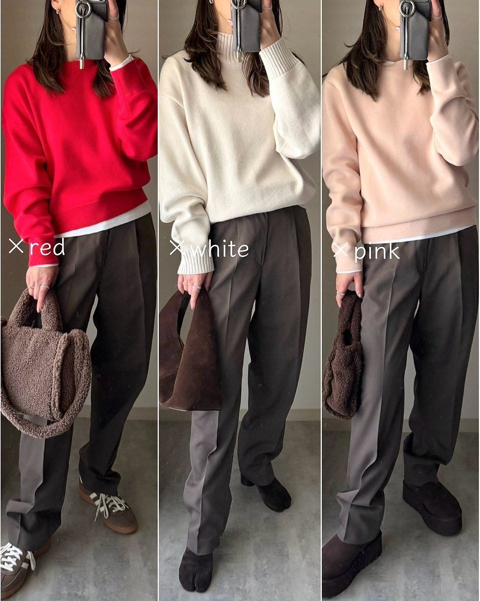 ユニクロのタックワイドテーパードパンツコーデ1