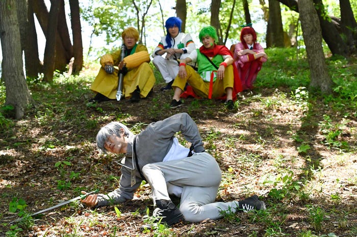 (後列左から)井浦新、三浦翔平、藤枝喜輝、窪塚愛流(前列)松坂桃李「SEIKAの空」より (C)テレビ朝日