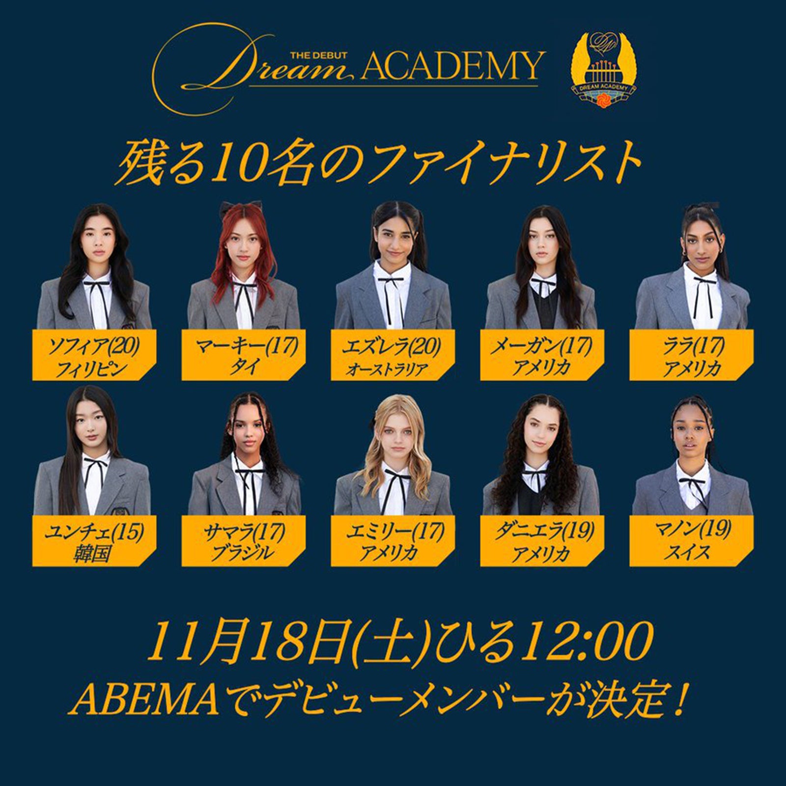 「The Debut：Dream Academy」ファイナリスト（C）HYBE UMG LLC.