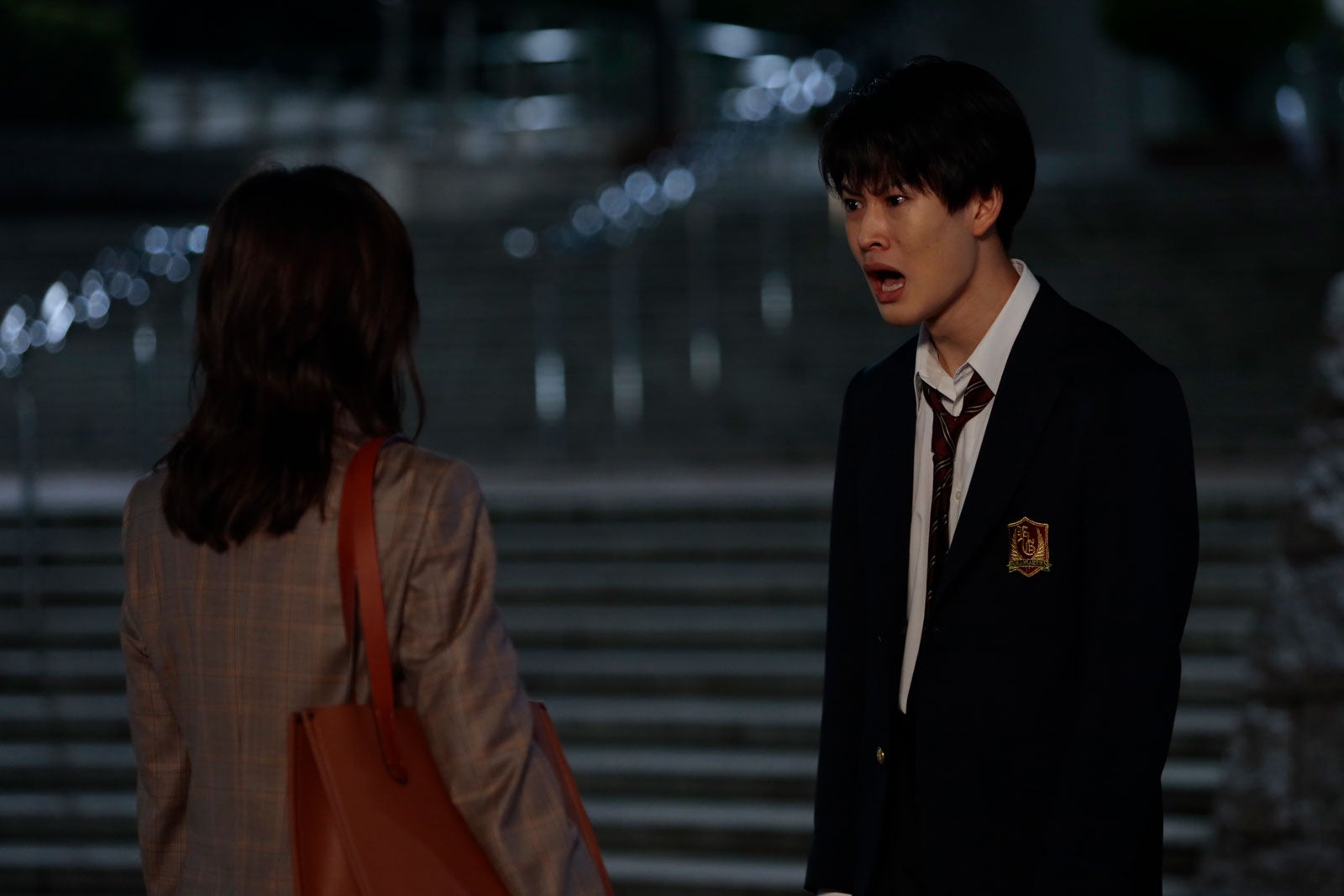 松岡茉優、山時聡真「最高の教師 1年後、私は生徒に■された」第2話より（C）日本テレビ