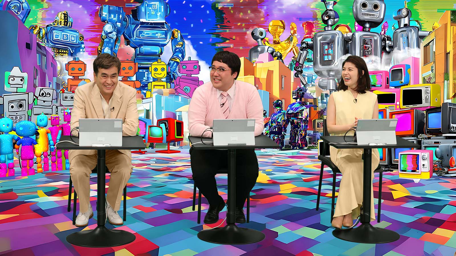 （左から）石原良純、村上、神田愛花（C）カンテレ・フジテレビ