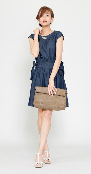 フレンチスリーブサイドリボンワンピース「salus」2,990円（税込）