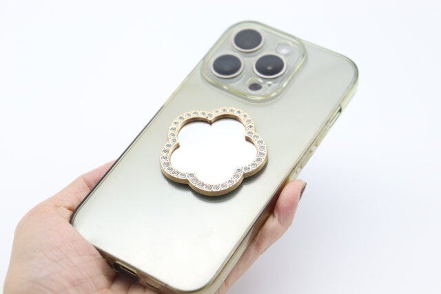 ダイソー スマホミラー(フチビジュー) 使用例 ダイソー スマホミラー(フチビジュー) 使用例