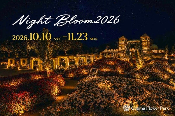 10万輪を超える秋の花々の幻想的なライトアップ。ぐんまフラワーパークプラスで秋バラを堪能するイベント開催