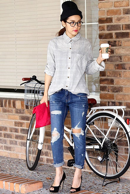 こっくりカラーチェック柄ユルおじシャツ「coca」3,390円（税込）／画像提供：coca