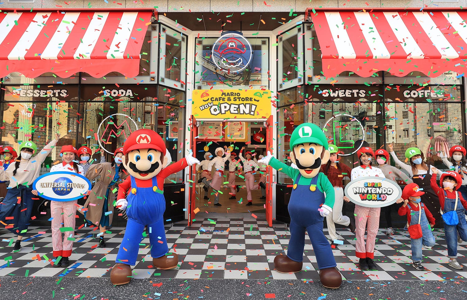 USJ「マリオ・カフェ&ストア」内部公開、ハテナブロックに“キノコ”テーブル…ゲームの世界を再現