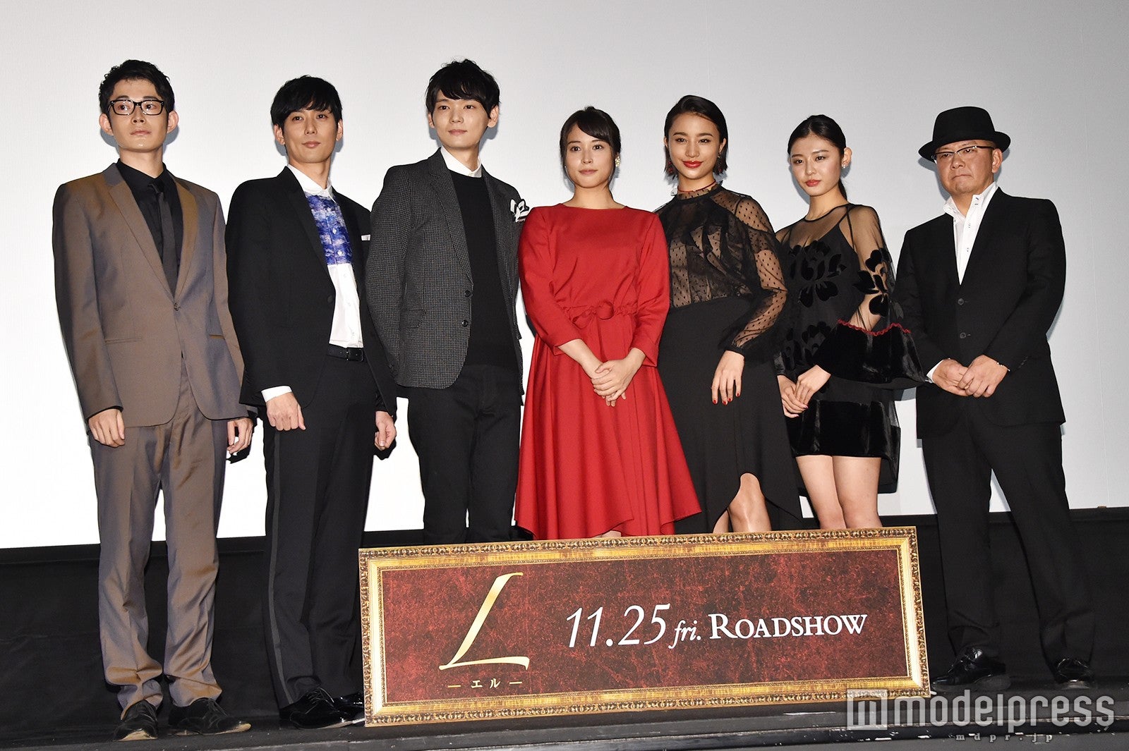 （左から）弥尋、平岡祐太、古川雄輝、広瀬アリス、高橋メアリージュン、古畑星夏、下山天監督（C）モデルプレス