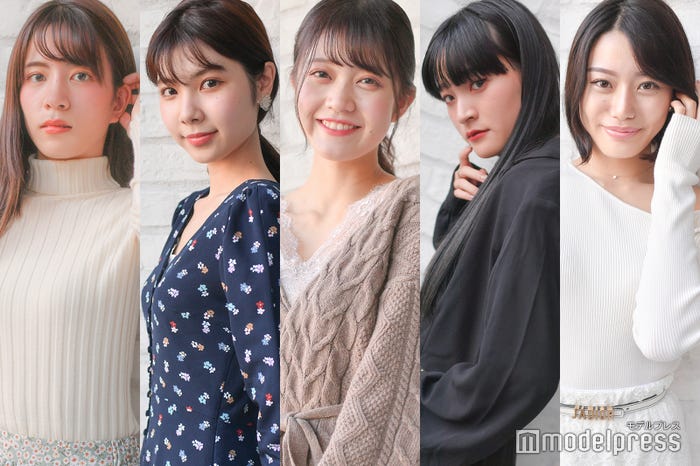 (左から)野口真由、山崎愛麻、牧野莉奈、久保はるか、長瀬礼華(C)モデルプレス