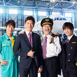 （左から）戸次重幸、田中圭、吉田鋼太郎、千葉雄大（C）テレビ朝日