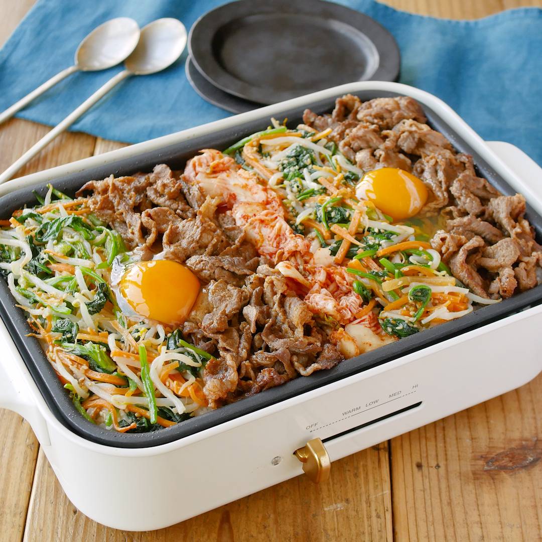 カリカリおこげもできちゃう♪ホットプレートビビンバ