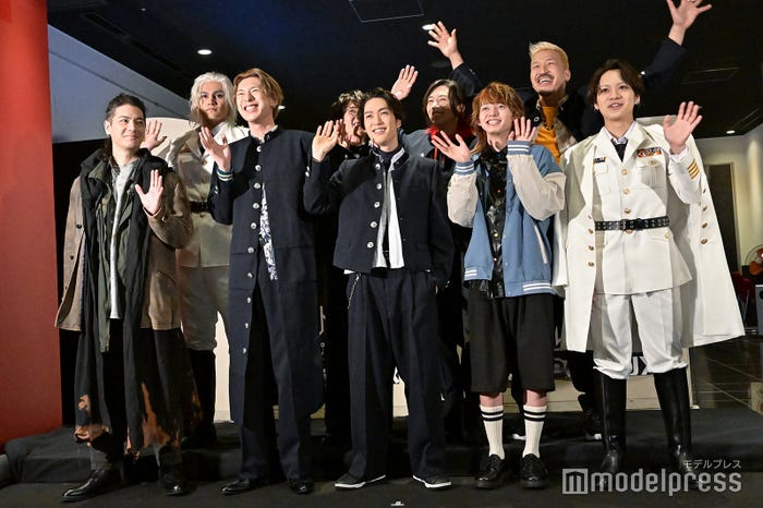 (左上から時計回りに)龍、田村升吾、山崎晶吾、うえきやサトシ、佐藤流司、新谷聖司、藤原樹、北園涼、中村誠治郎(C)モデルプレス