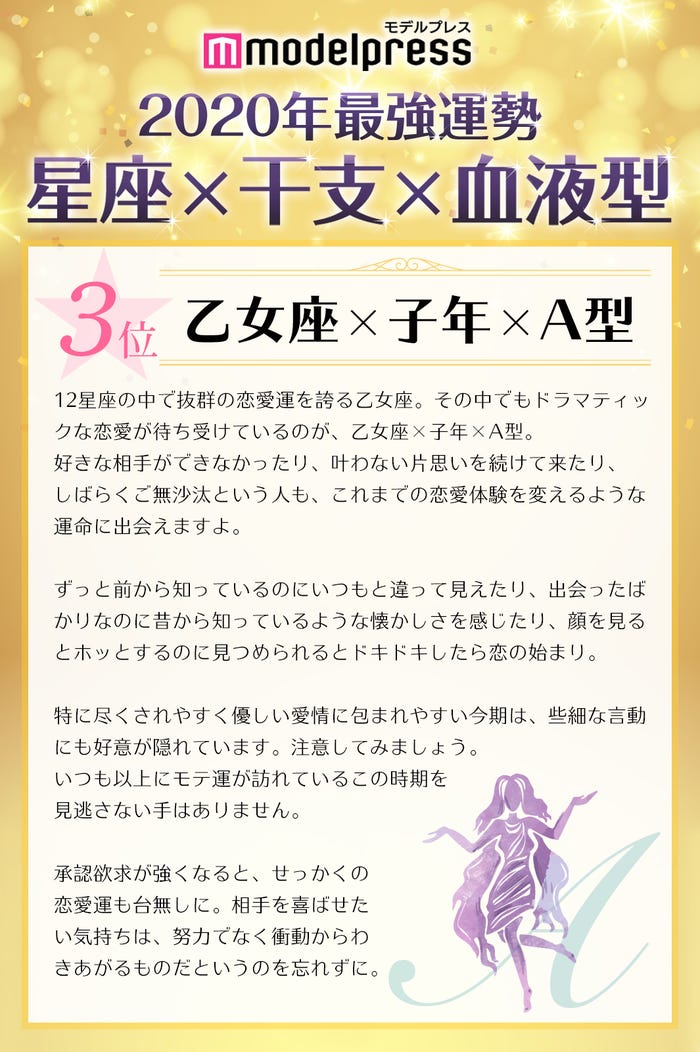 2020年最強運勢占いランキング576位から1位 星座 干支 血液型 を発表 今年最高にツイてるのは モデルプレス