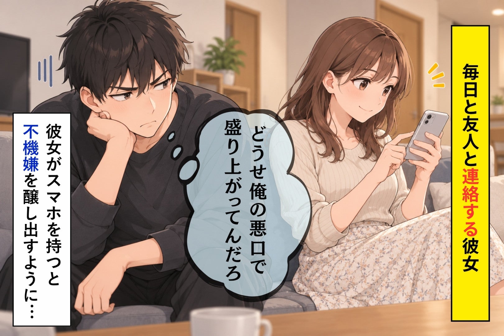 「友達に俺の悪口言ってるだろ」と言った俺→彼女がお手洗いに立った間に、友達に見せられた画面