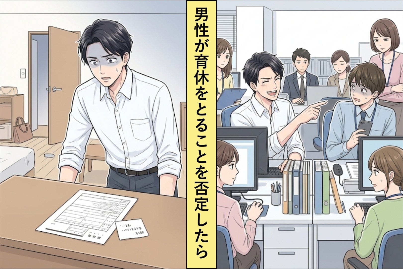 「育休取る男とか終わってる」と帰宅早々に笑った俺→臨月の妻に離婚届を置いて実家に帰られた
