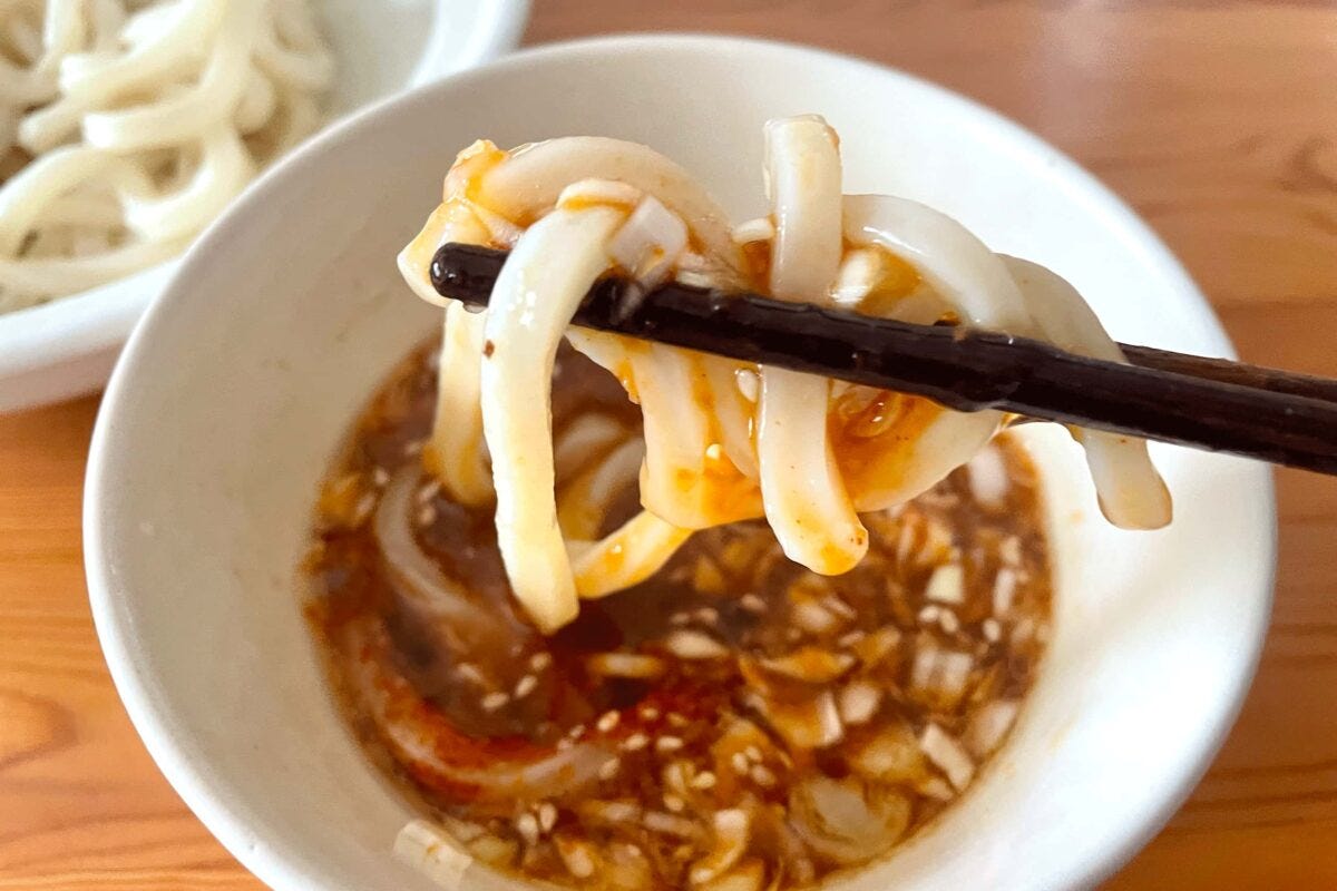 濃厚ネギだれつけうどん