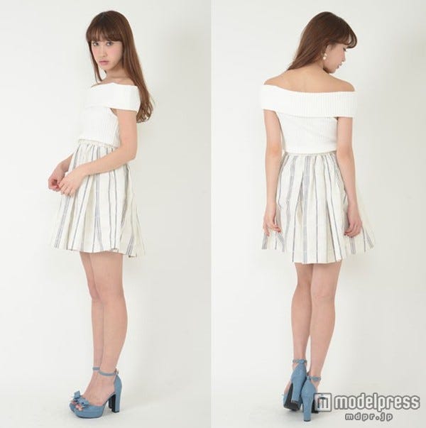 「titty&Co.」ニット×チェックコンビワンピース「DOUBLE HEART」8,532円(税込)