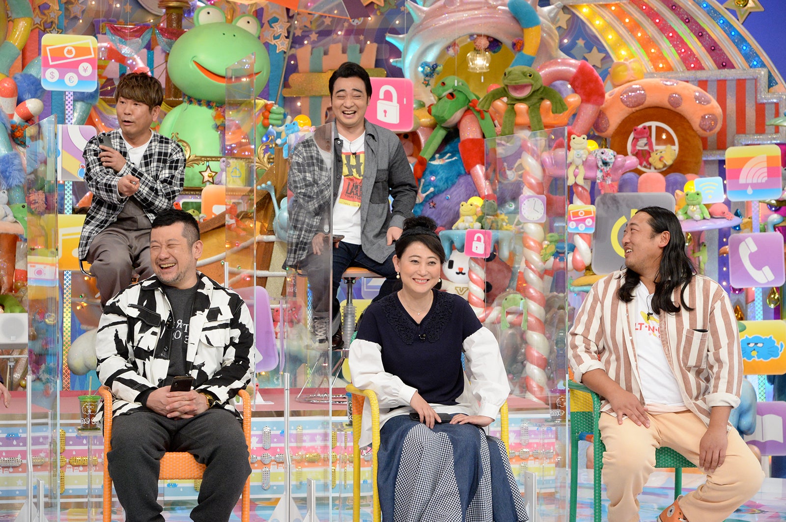 （上段左から）藤本敏史、斉藤慎二（下段左から）ケンドーコバヤシ、友近、秋山竜次 （C）テレビ朝日