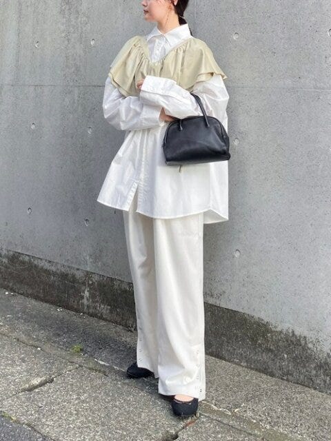 ワイドパンツ　コーデ　秋