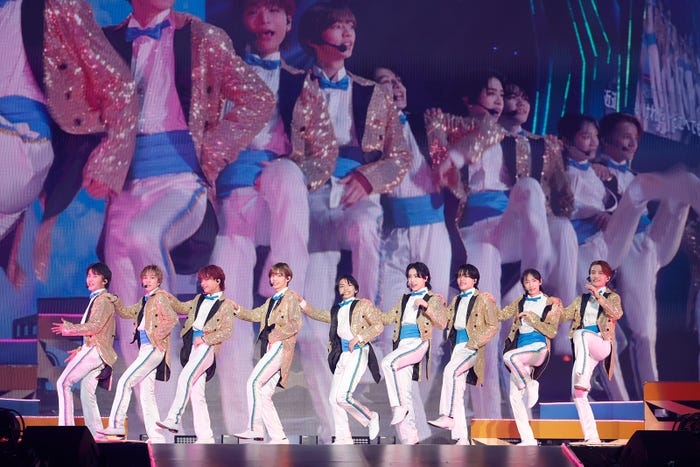 「Act ONE」で初お披露目となった衣装でパフォーマンスする少年忍者/少年忍者 Arena Concert 2024 The Shining Starより(提供写真)