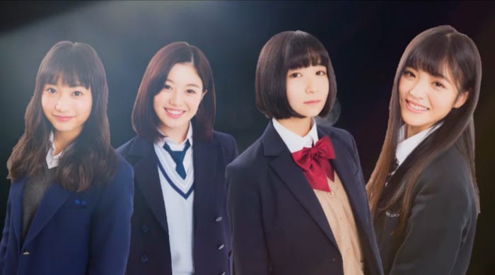 勝ち残っためいめい、ほのぴぴ、ヒカル、ななちゃら/「女子高生ミスコンFINALIST~ハレトキドキJK~」より(提供画像)