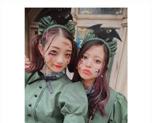 足立梨花、西崎莉麻とUSJハロウィン参戦 ツインテール×メイドゾンビ姿に「可愛すぎ」と反響