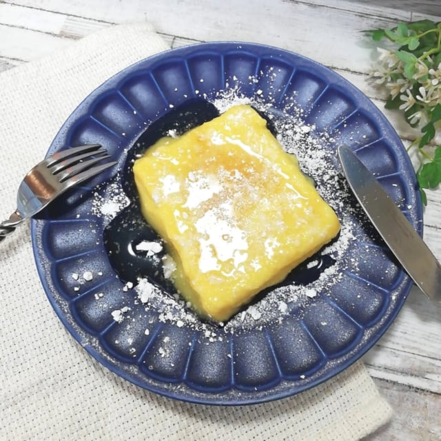 業務スーパーのカスタードプリンをフレンチトーストにアレンジ