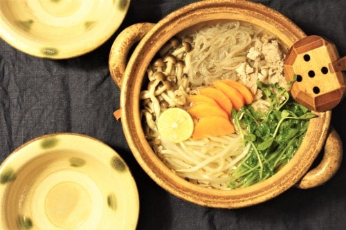 豚肉としらたきとヘルシー野菜のさっぱり鍋