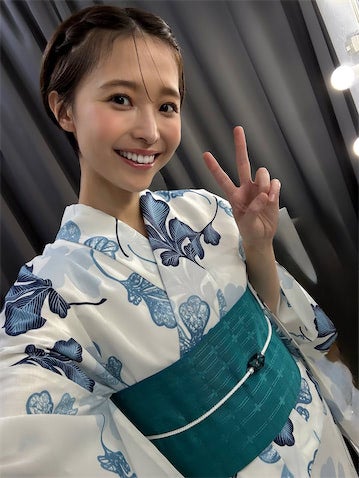 渡邊渚、涼しげな浴衣姿の自撮りショット公開「夏は浴衣だよね！」