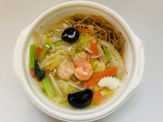 セブンイレブン　海鮮塩あんかけやきそば　南国酒家