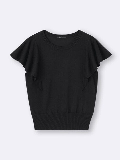 GU シアーラッフルスリーブセーター GUのシアーラッフルスリーブセーター