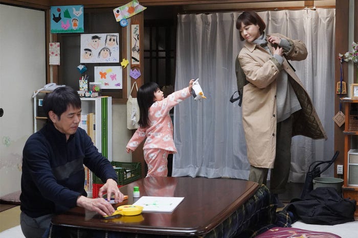 時任三郎、加藤柚凪、上野樹里「監察医 朝顔」第16話より(C)フジテレビ