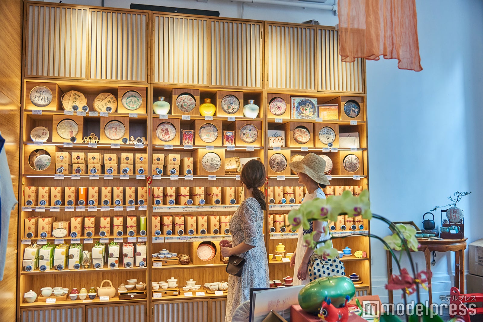 これら全部が中国茶！紙に包まれた丸いものは、年代物の高級プーアール茶（C）モデルプレス