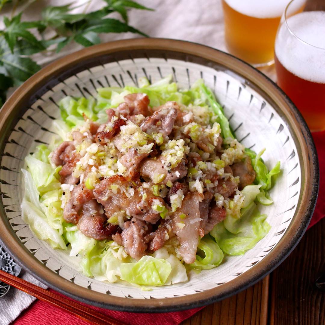 やみつき！カリカリ豚とキャベツの旨塩レモンだれ