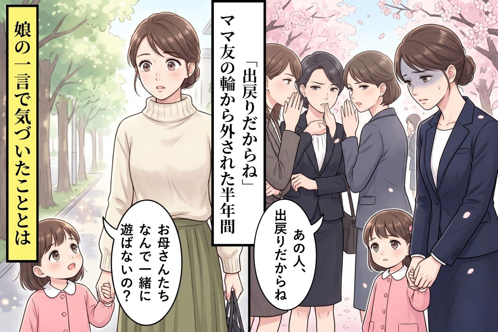 「出戻りだからね」ママ友の輪から外された半年間→娘の一言で気づいた、壁の向こう側にあったもの