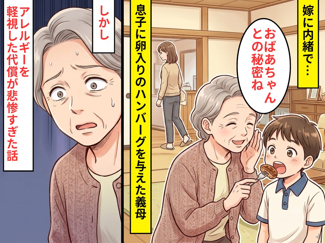 嫁に内緒で…息子に“卵入りのハンバーグ”を与えた義母⇒アレルギーを軽視した代償が【悲惨】すぎた話
