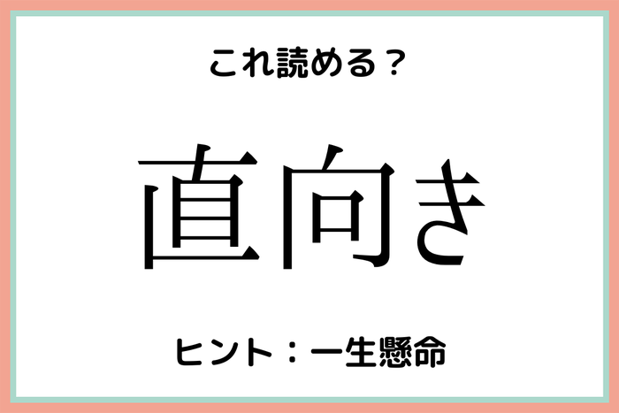 直向き ちょくむきって読んでない 読めそうで意外と読めない 難読漢字 4選 モデルプレス