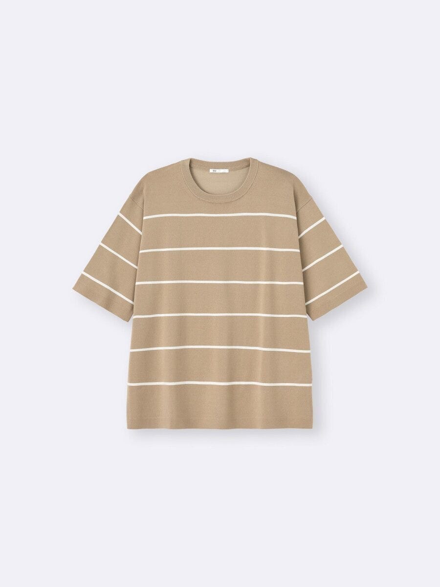 GUのウォッシャブルニットボーダーT