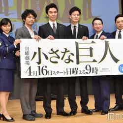 （左から）芳根京子、安田顕、長谷川博己、岡田将生、春風亭昇太、香川照之（C）モデルプレス